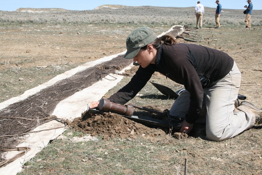 Jessica Blickley Setting up a rocket net, 2010