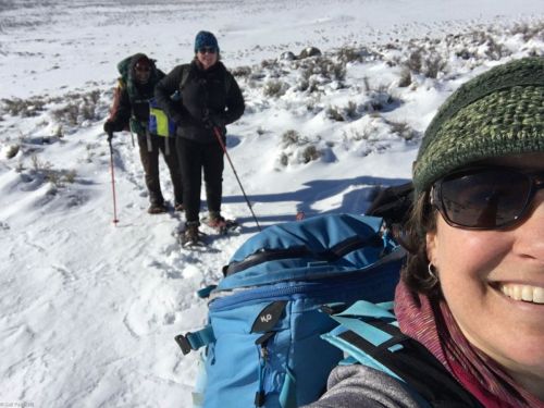 Snow-shoeing back from the lek, California 2018