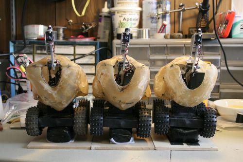 Building the third generation of robotic female sage-grouse, used to experimentally examine courtship displays, Wyoming 2014.
